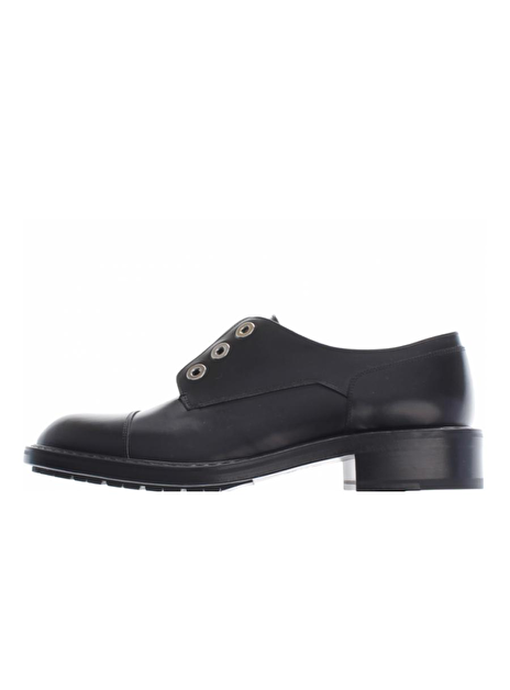 Slip-on leder zwart met dikke zool