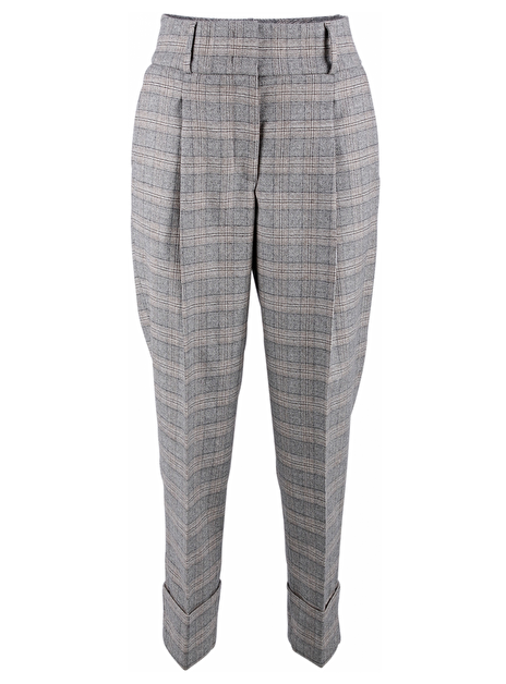 Pantalon flannel ruit grijs