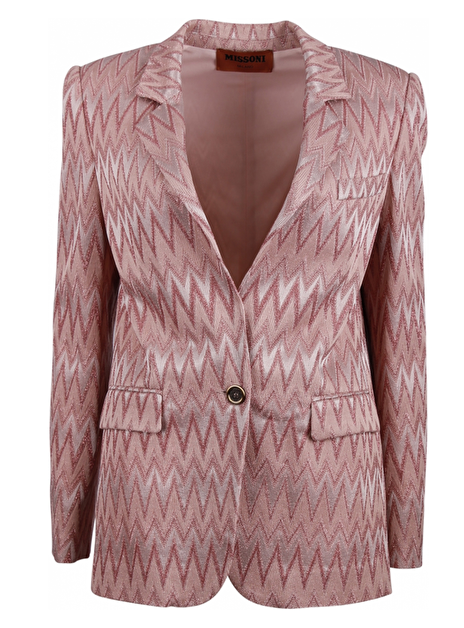 Blazer wave dessin nude poeder roze
