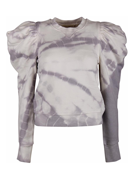 Pull tie dye paars offwhite, pofmouwen