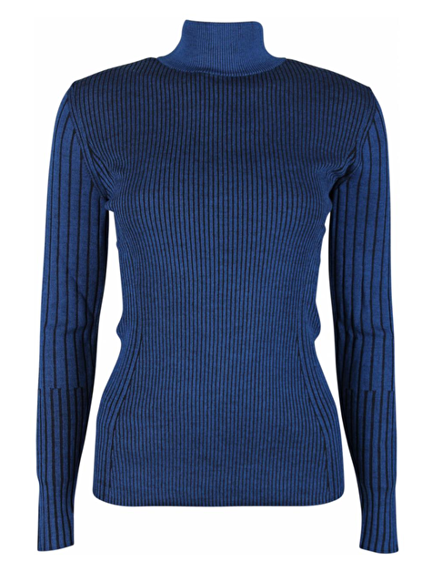 Pull ribbel streep blauw/zwart