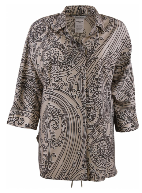 Blouse Charlot katoen/linnen beige print