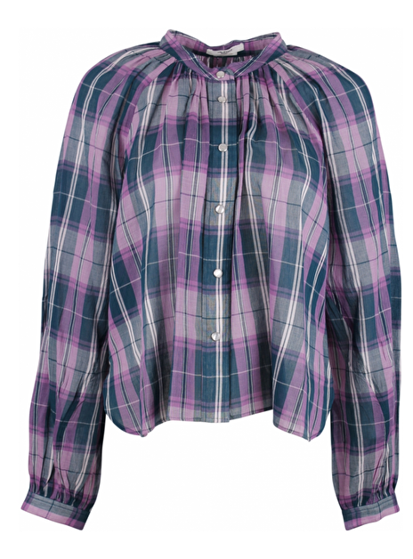 Blouse ruit paars groen roze