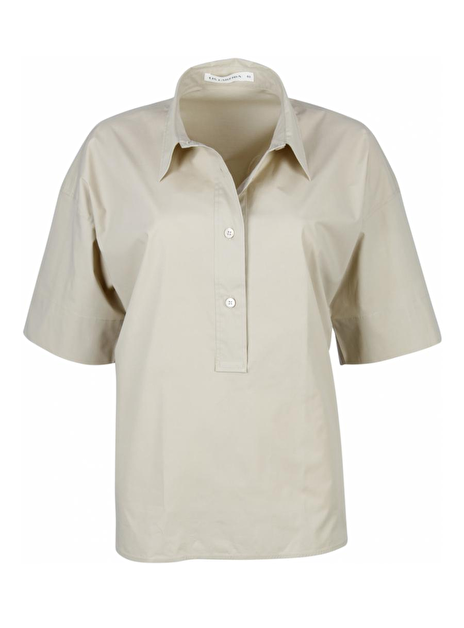 Blouse katoen beige oversized