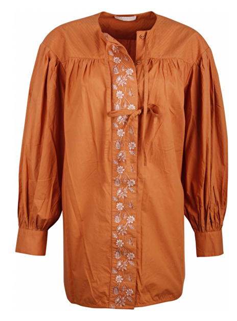 Blouse tuniek borduur terracotta