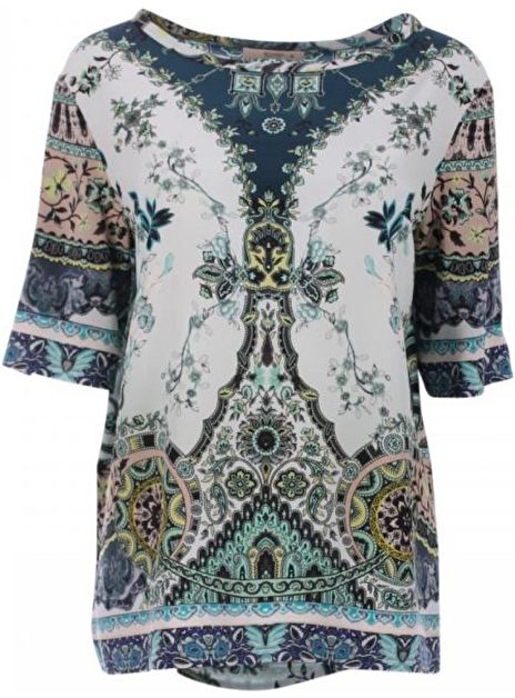 top zeeblauw mintgroen dessin