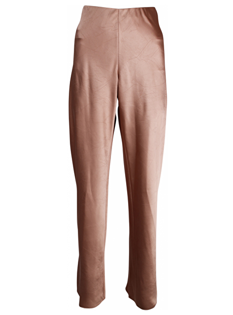 Broek glans kreukdessin poederroze