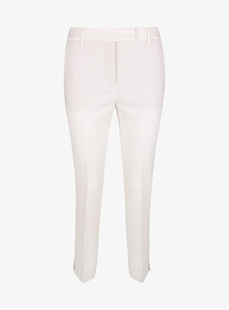Pantalon wol stretch wit