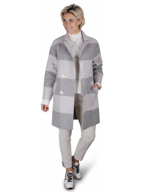 Jas wol streep grijs kiezel