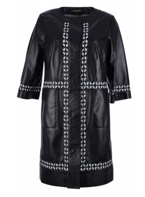 jas leder zwart met wit afwerking