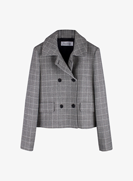 Blazer wol pied de poule ruit zwart offwhite