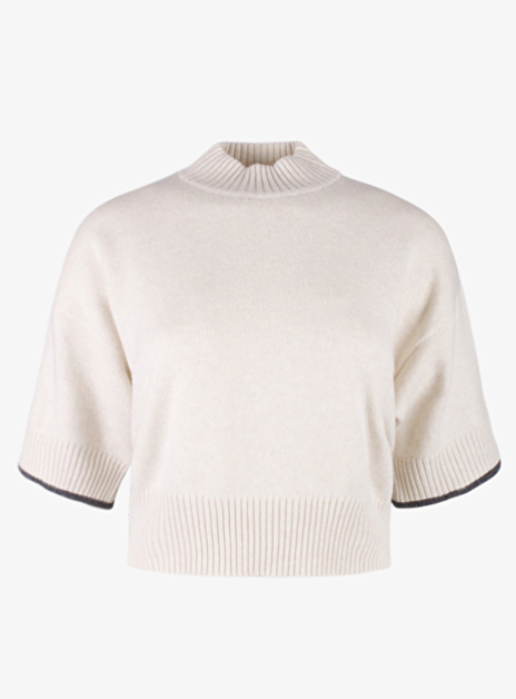 Pull boxy kiezel beige