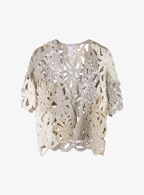 Top Luxe pailletten Beige