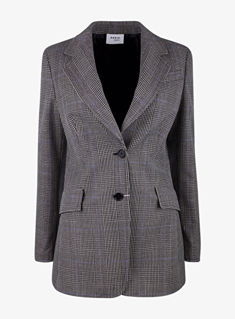 Broekpak pied de poule zwart offwhite streep blauw