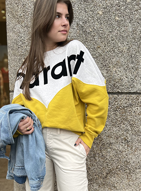 Sweater Houston geel zwart ecru