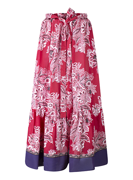 maxi rok bloemenprint wit rood