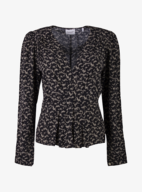 Blouse Eddy dessin beige zwart