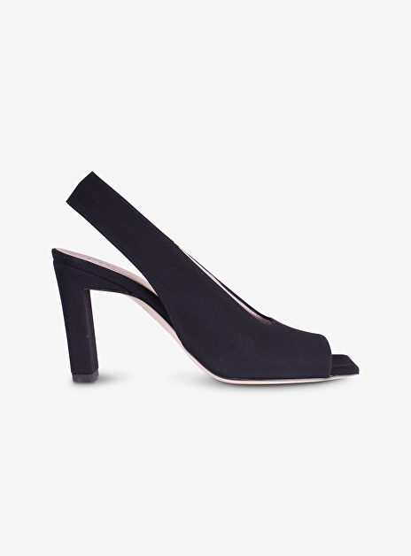 Pump peeptoe scuba zwart