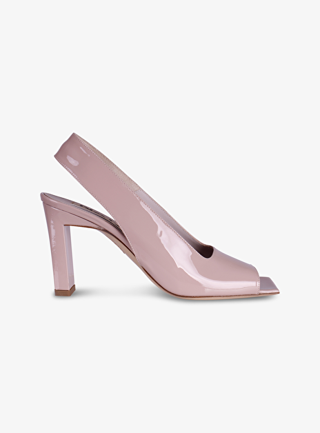 Pump slingback peeptoe lak nude