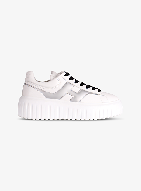 Sneaker H stripes zilver wit