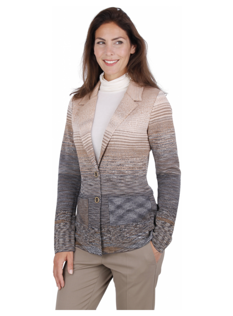 Blazer dessin degrade camel grijs