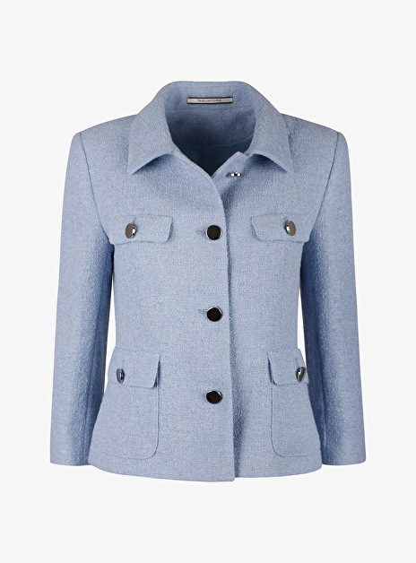 Blazer india bouclé blauw