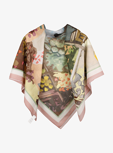 Shawl savinia dessin bruin beige