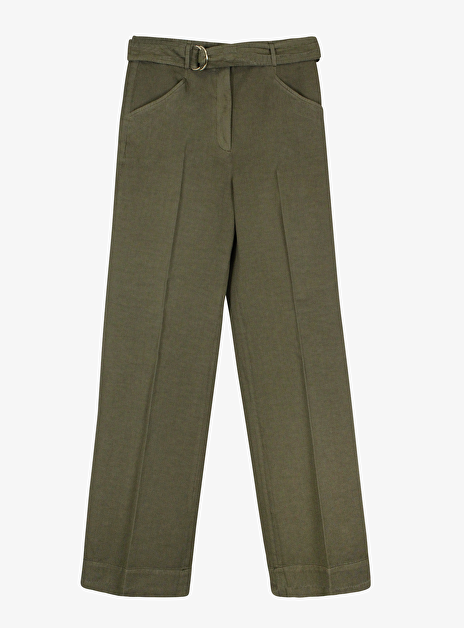 Pantalon wide leg army green