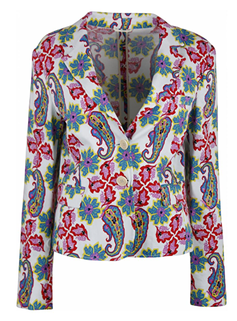 Blazer bloem, paisley dessin met rood, geel, blauw, groen