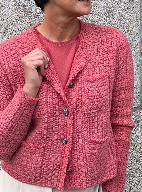 Vest WIND cashmere structuur gebreid roodtint