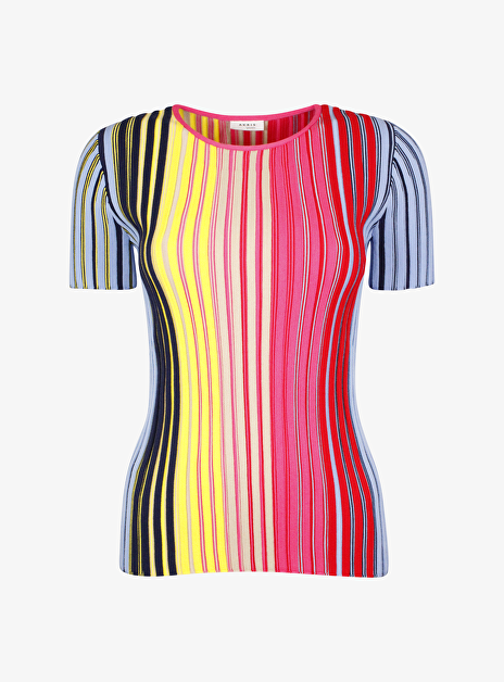 Pull ribbel streep multicolor