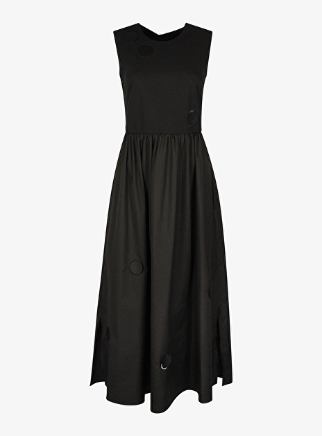 Jurk zwart met opengewerkte cirkels