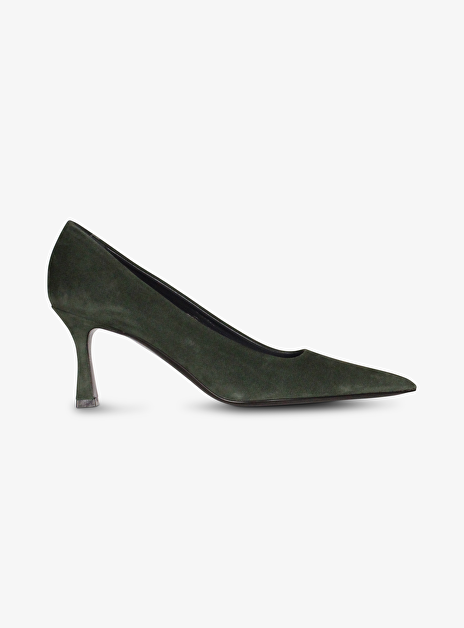 Pump pointy suede bottle groen