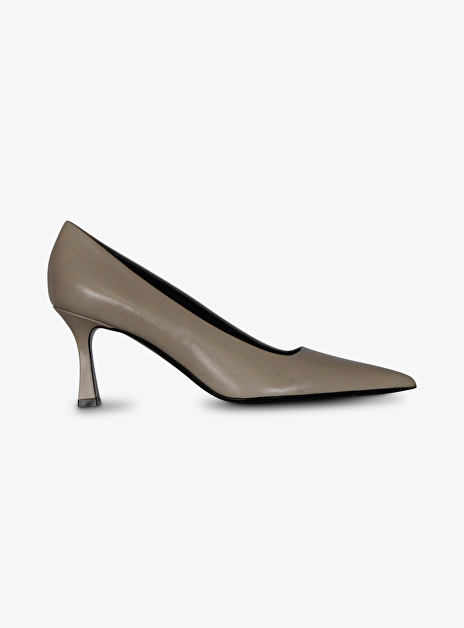 Pump pointy leder taupe