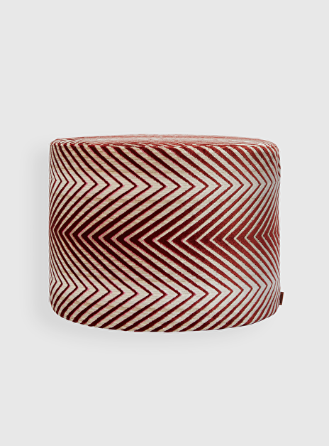 Ziggy poef rood beige zigzag