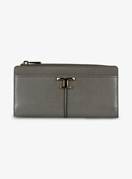 T timeless portemonnee leder antracietgrijs