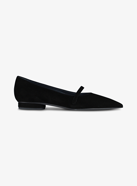 Ballerina suede pointy zwart