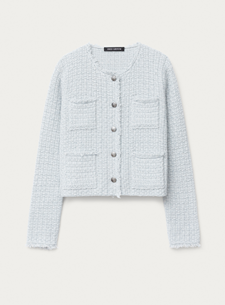 Vest WIND cashmere structuur gebreid ijsblauw