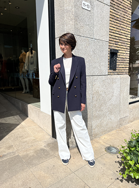 Blazer jasmine wol marine goud knoop