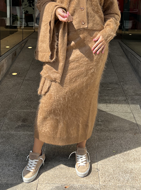 Rok barbados brushed cashmere cognac