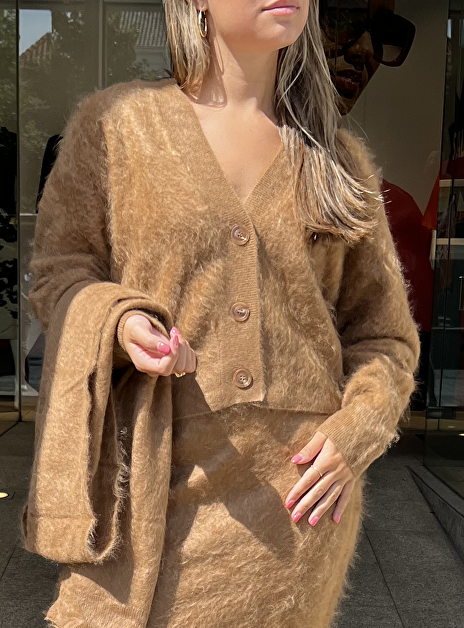 Vest bahi brushed cashmere cognac