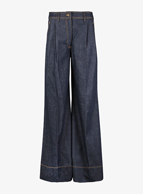 Jeans barry bandplooi denim donkerblauw