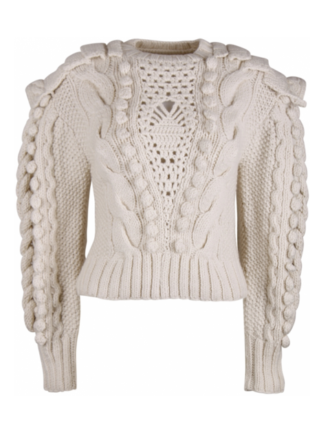 Pull Verena structuur breimotieven offwhite