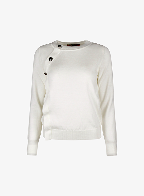 Pull kross offwhite met knoop detail