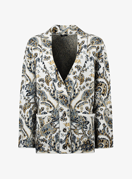 Vest offwhite blauw dessin