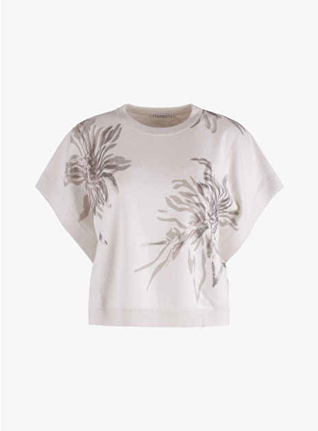 Pull floral print beige