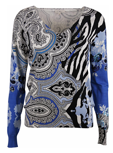 Pull paisley/zebra blauwtinten