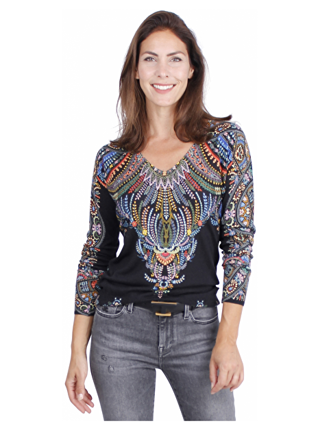 Pull cashmere print multicolor
