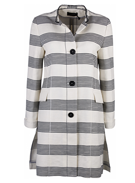 Blazer lang Off-White navy gestreept