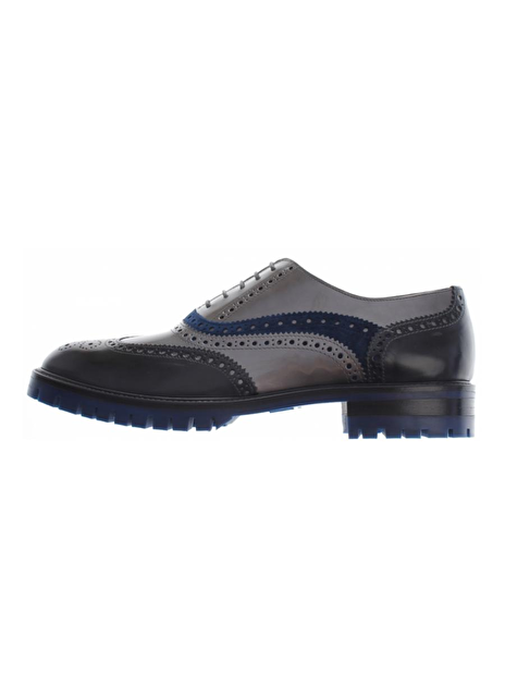 veterschoen broque lak grijstinten met petrolblauw